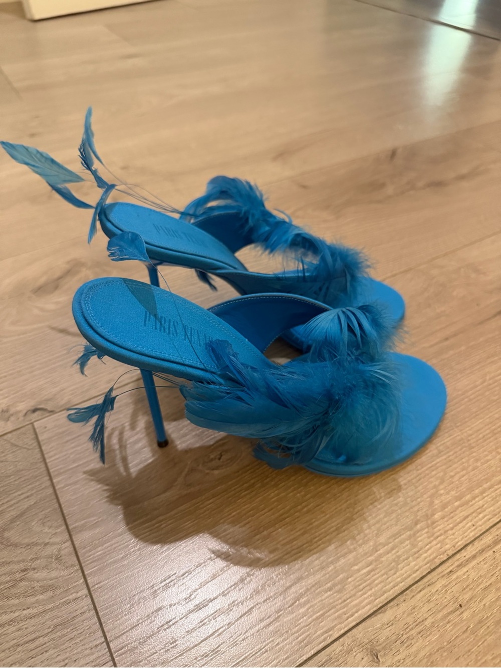 PARIS TEXAS LIDIA FEATHER THONG MULE 105 (BRAND NEW) - Picture 7 of 8